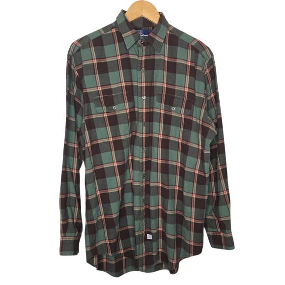 Polo Ralph Lauren Other - Polo By Ralph Lauren Blue Label Vintage Plaid Button Up Cotton Flannel Medium